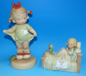 A Mabel Lucie Attwell music box and a standing figure