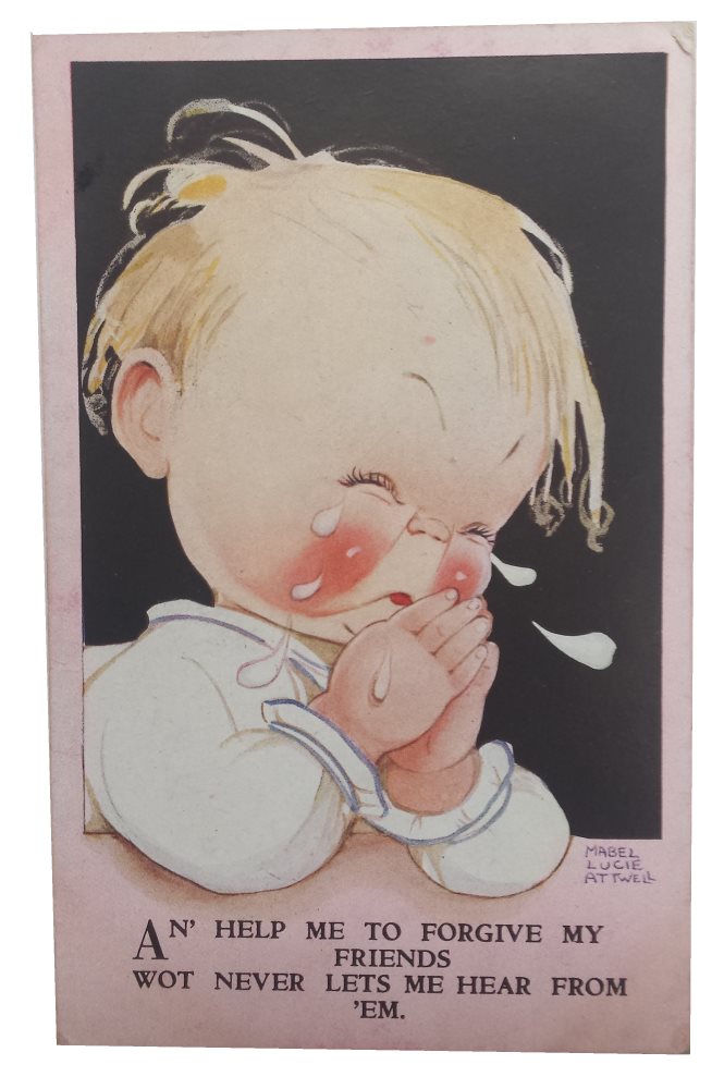 mabel lucie attwell postcard an help me to forgive my friends