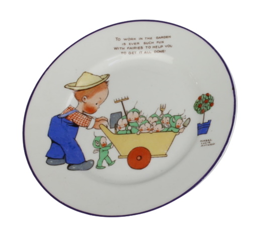 mabel lucie attwell shelley plate to work in the garden